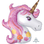 ANAGRAM 33″X29″ UNICORN HEAD MAGICAL SUPERSHAPE BALLOON