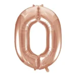 UNIQUE 34″ ROSE GOLD FOIL BALLOON NUMBER 0