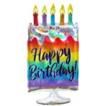 ANAGRAM 15″X30″ CAKE IRIDESCENT SUPERSHAPE FOIL BALLOON