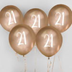 GOLD 12″ BALLOON AGE 21 5PK