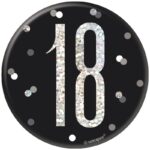 BLACK GLITZ 3IN BADGE-18TH