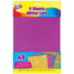 8 SHEETS A4 GLITTER CARD