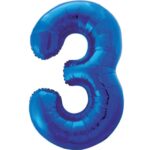 UNIQUE 34″ BLUE FOIL BALLOON NUMBER 3