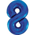 UNIQUE 34″ BLUE FOIL BALLOON NUMBER 8