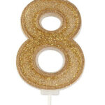 GLITZ GOLD CANDLE NUMBER 8