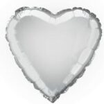 UNIQUE 18″ HEART SILVER FOIL BALLOON