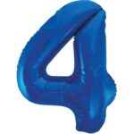 UNIQUE 34″ BLUE FOIL BALLOON NUMBER 4