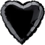 UNIQUE 18″ HEART BLACK FOIL BALLOON