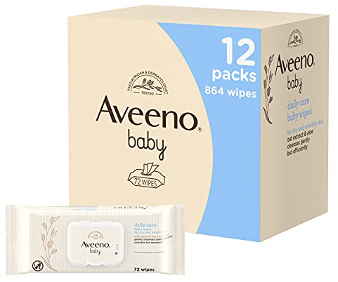 AVEENO BABY DAILY CARE BABY WIPES FOR DRY & SENSITIVE SKIN - 72 WIPES - Image 3