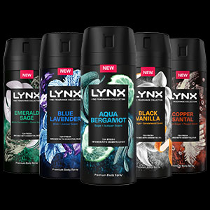 LYNX FIND YOUR FRAGRANCE BUNDLE FOR MAN WITH 72 HOUR FRESH, SET OF 5x150 ML