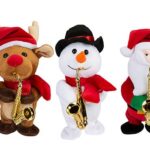 ANIMATED CHRISTMAS CHARACTERS WITH SAX 20CM 3 ASSORTED