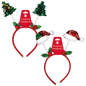 CHRISTMAS SEQUIN BOPPER HEADBAND TREE & HAT