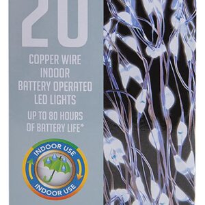 SNOW WHITE INDOOR 20 COPPER WIRE LIGHTS COLD WHITE