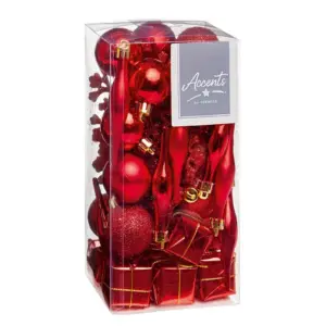 PREMIER DECORATION 37PC RED MIXED DECORATION PACK IN BOX