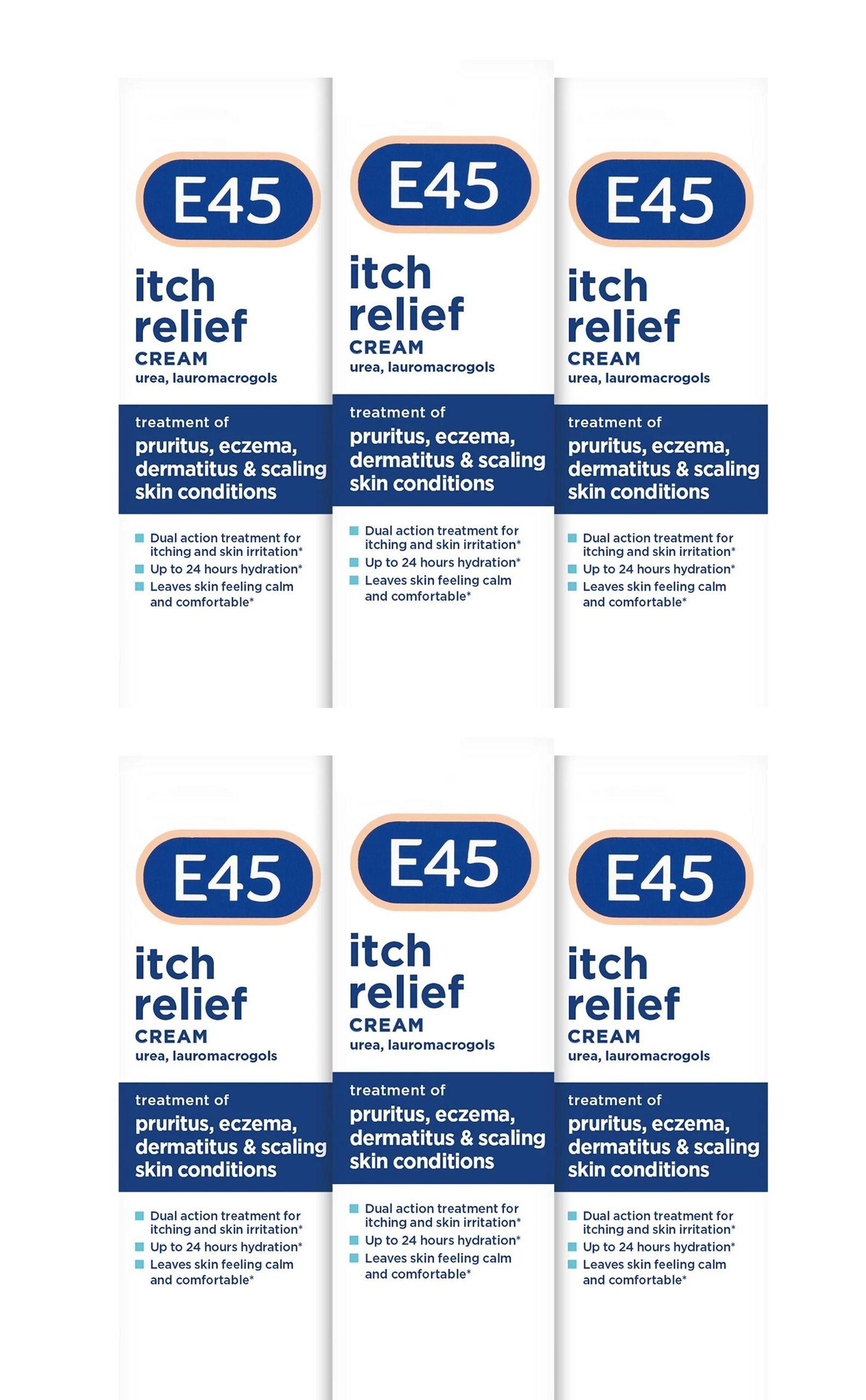 6 x E45 Itch Relief Cream 100grams