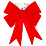 SNOW WHITE RED VELVET DECORATIVE BOW 37CM X 49CM X 11.5CM