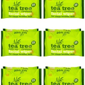 XBC FACE WIPES TEA TREE TWIN PACK (2X25s) 6 PACK