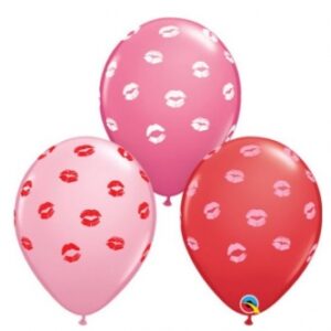 QUALATEX KISSEY LIPS 11IN ROSE/RED & PINK PK25