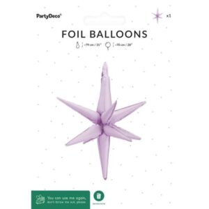 PARTYDECO 70cm 3D PURPLE STAR FOIL BALLOON