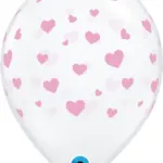 QUALATEX RANDOM HEARTS 11IN CLEAR ASST 25