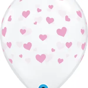 QUALATEX RANDOM HEARTS 11IN CLEAR ASST 25