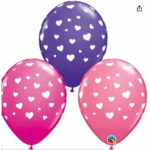 QUALATEX RANDOM HEARTS 11IN ASST W/BERRY/ROSE 25