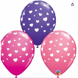 QUALATEX RANDOM HEARTS 11IN ASST W/BERRY/ROSE 25