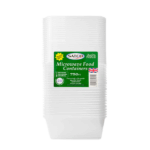SATCO MICROWAVE FOOD CONTAINERS W/LIDS 750CC PK25
