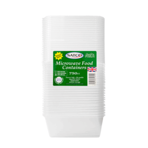 SATCO MICROWAVE FOOD CONTAINERS W/LIDS 750CC PK25