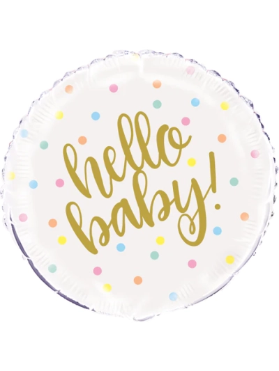 UNIQUE 18" GOLD HELLO BABY" BABY SHOWER  FOIL BALLOON