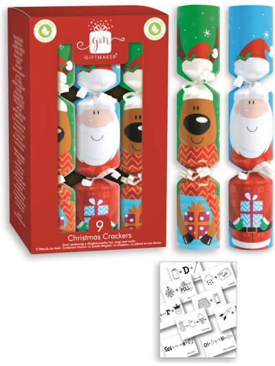 CHRISTMAS CRACKERS 9X8" SANTA & FRIENDS