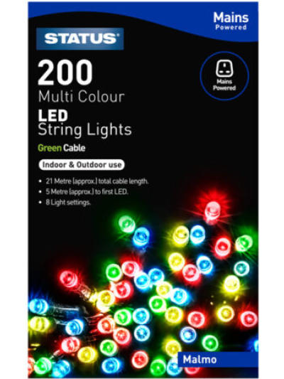 STATUS 200 MULTI COLOUR LED STRING LIGHT