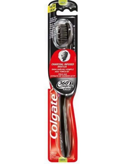 COLGATE CHARCOAL  360 DEGREE "MEDIUM" TOOTHBRUSH