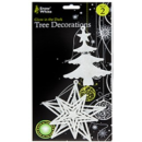 SNOW WHITE GLOW IN THE DARK TREE DECORATION 2PC