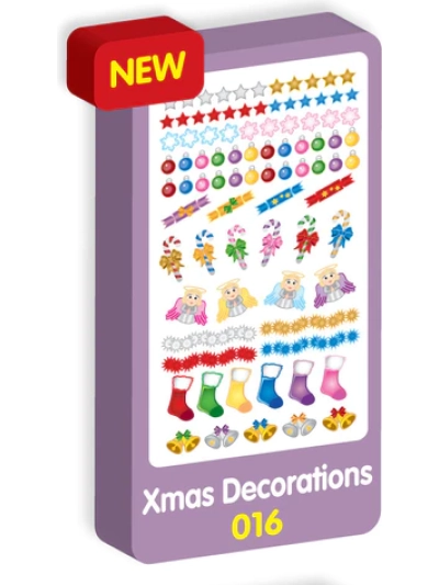 PURPLE PEACH XMAS DECORATION STICKER SHEET