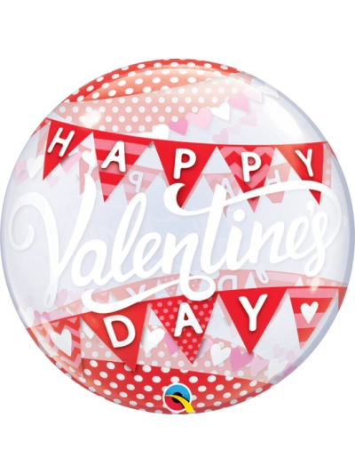 QUALATEX 22" "HAPPY VALENTINES DAY" BANNERS BUBBLE BALLOON