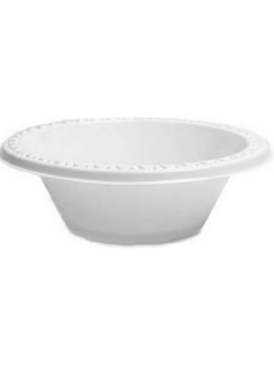 12CM WHITE PLASTIC BOWL PK40