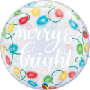 QUALATEX 22" BUBBLE "MERRY & BRIGHT" BALLOON