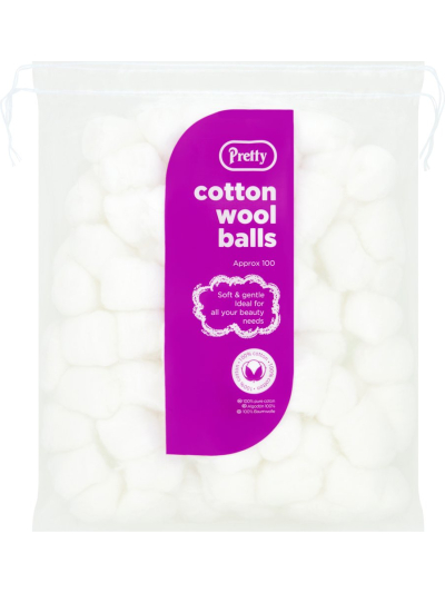 PRETTY WHITE COTTON WOOL BALLS 100S