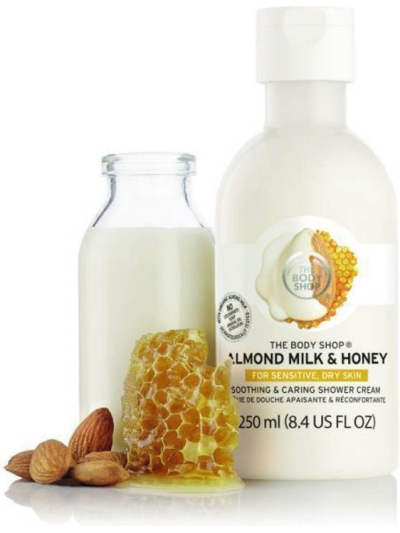BODY SHOP ALMOND MILK & HONEY FOR SENSITIVE & DRY SKIN SHOWER GEL, 250ML