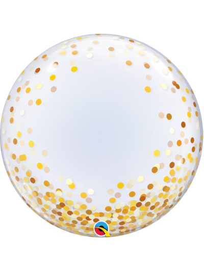 CONFETTI DOTS GOLD 24" DECO BUBBLE
