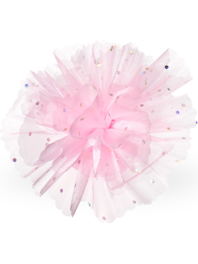 SILVER LITTER DOT ON PINK NET PK50