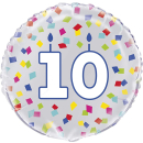 UNIQUE 18" RAINBOW CONFETTI NUMBER 10 BALLOON
