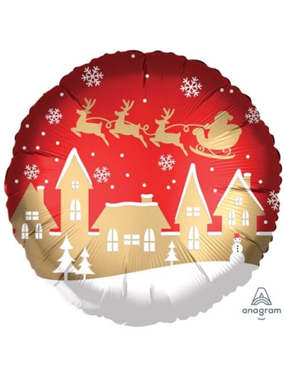 ANAGRAM 18" "SATIN SANTA VILLAGE" FOIL BALLOON