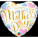 QUALATEX 18" HAPPY MOTHER'S DAY PASTEL HEART MICORFOIL BALLOON