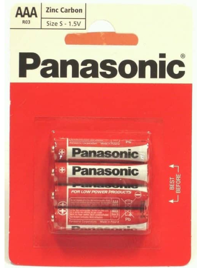 PANASONIC BATTERIES AAA PK4