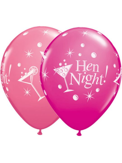 QUALATEX 11"ROUND HEN NIGHT BUBBLY LATEX BALLOONS PK25