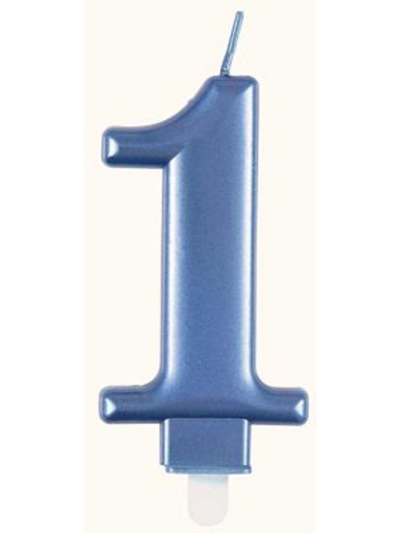MET BLUE BIRTHDAY CANDLE NUMBER 1