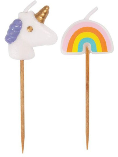 UNIQUE UNICORN RAINBOW PICK BIRTHDAY CANDLE PK6