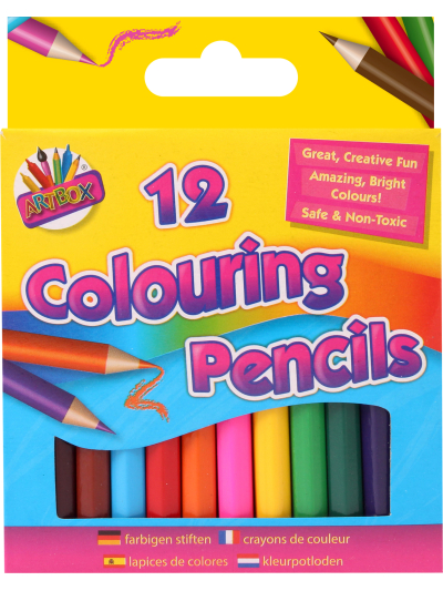 ART BOX 12 HALF SIZED COLOURED PENCILS